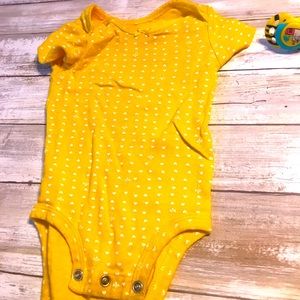 Golden yellow baby onesie